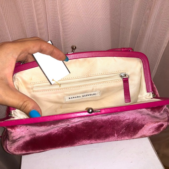 Vintage Banana Republic Magenta pink hand bag clutch - Picture 7 of 7